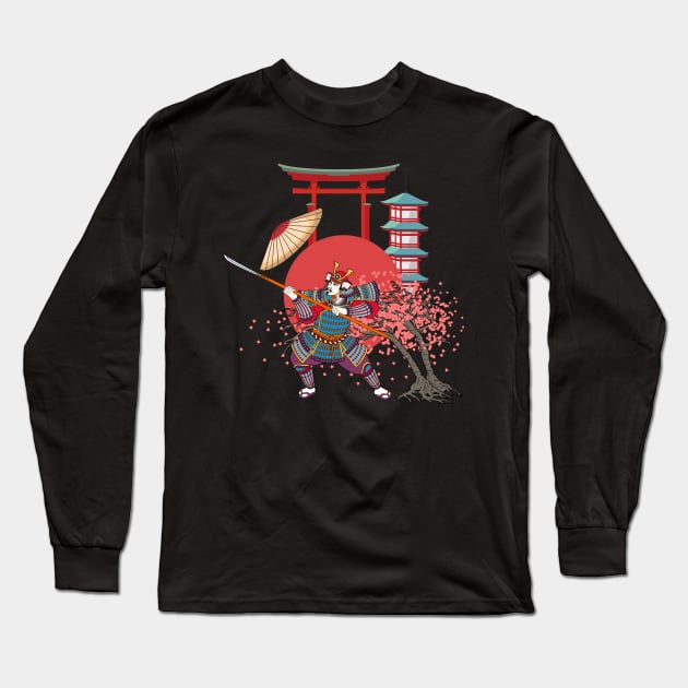 Traditional Japanese Samurai Long Sleeve T-Shirt by Souls.Print